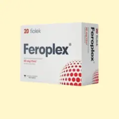 Opakowanie 20 fiolek Feroplex 40 mg/15ml. Sprawdź aktualną feroplex cena.
