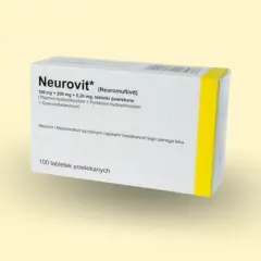 Opakowanie leku Neurovit, zawierające 100 tabletek. Sprawdź aktualną neurovit cena, aby zadbać o swoje zdrowie.