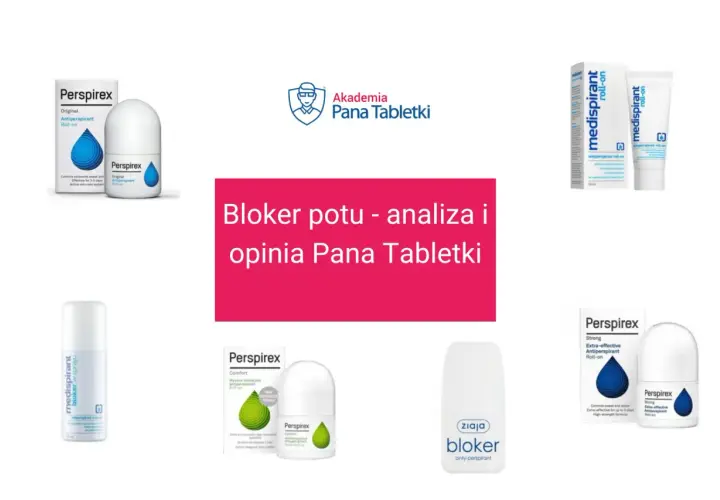 Kolekcja antyperspirantów: Perspirex, Medispirant i Ziaja bloker. Różne rodzaje aerozoli i roll-onów do walki z potem.