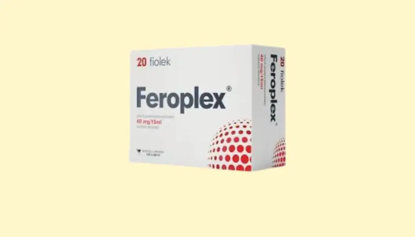 Opakowanie 20 fiolek Feroplex 40 mg/15ml. Sprawdź aktualną feroplex cena.