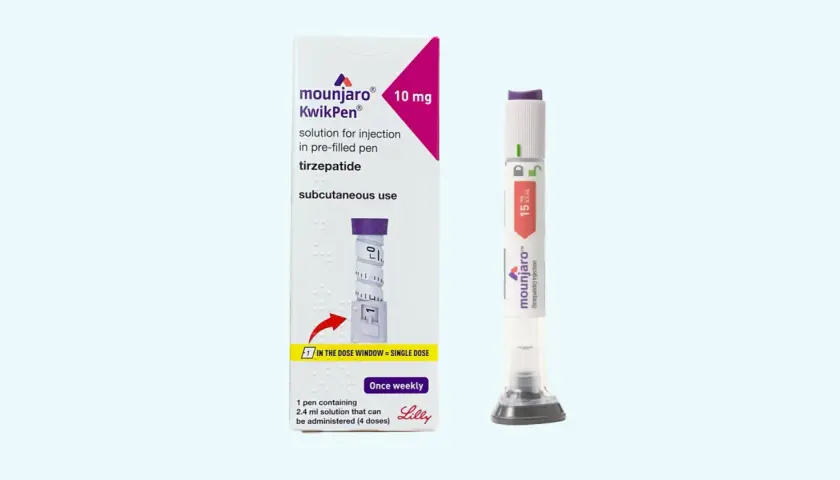 Mounjaro 15 mg cena. Zastrzyk tirzepatydem w penie KwikPen, raz w tygodniu.