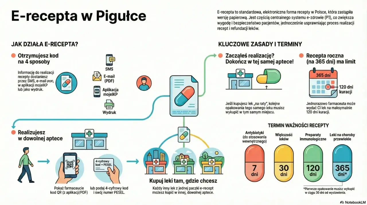 E-recepta w pigułce: jak działa, zasady i terminy ważności. Dowiedz się, ile ważna jest recepta i jak ją zrealizować w aptece.