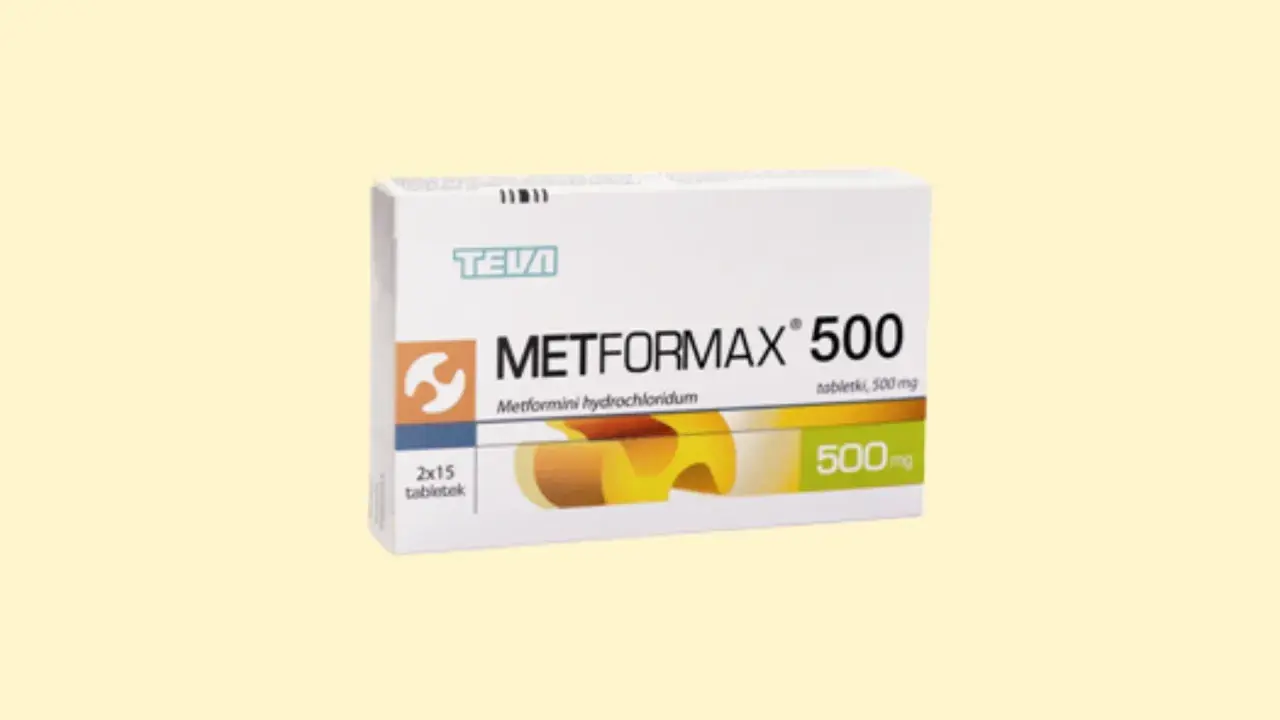 Opakowanie Metformax 500 mg, zawierające 2x15 tabletek. Metformina bez recepty w wygodnym opakowaniu.