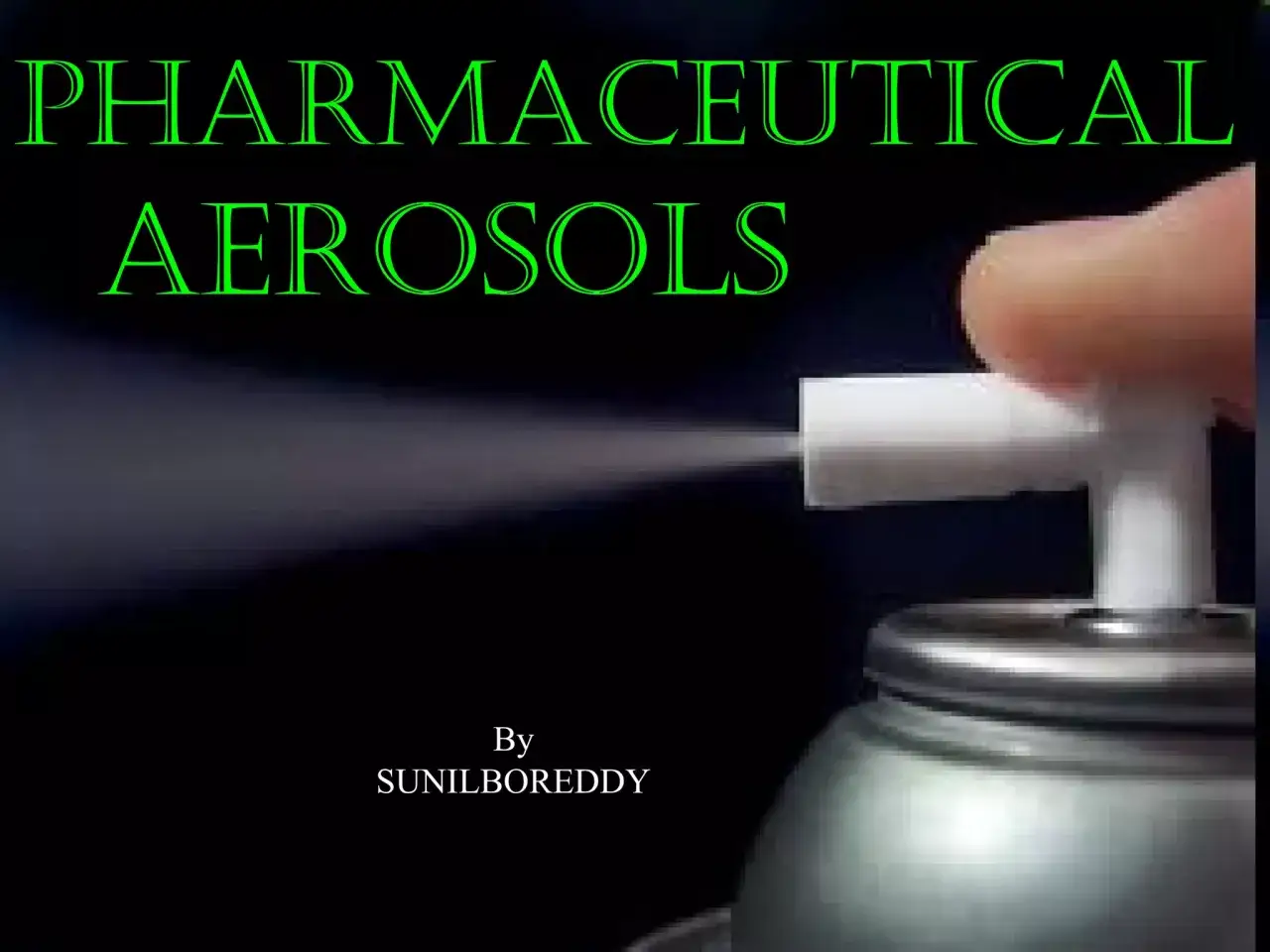 Aerozol farmaceutyczny w sprayu, z tekstem 