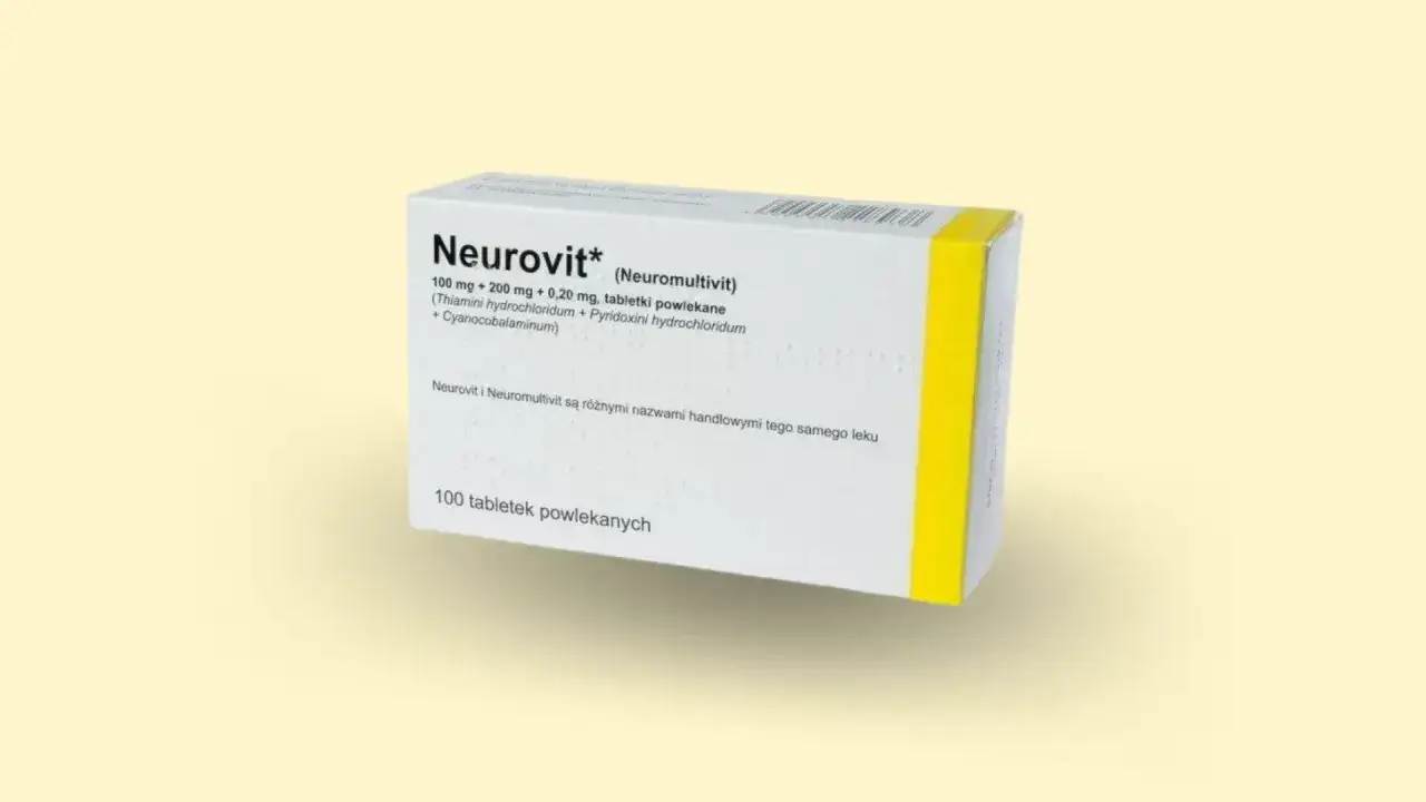 Opakowanie leku Neurovit, zawierające 100 tabletek. Sprawdź aktualną neurovit cena, aby zadbać o swoje zdrowie.